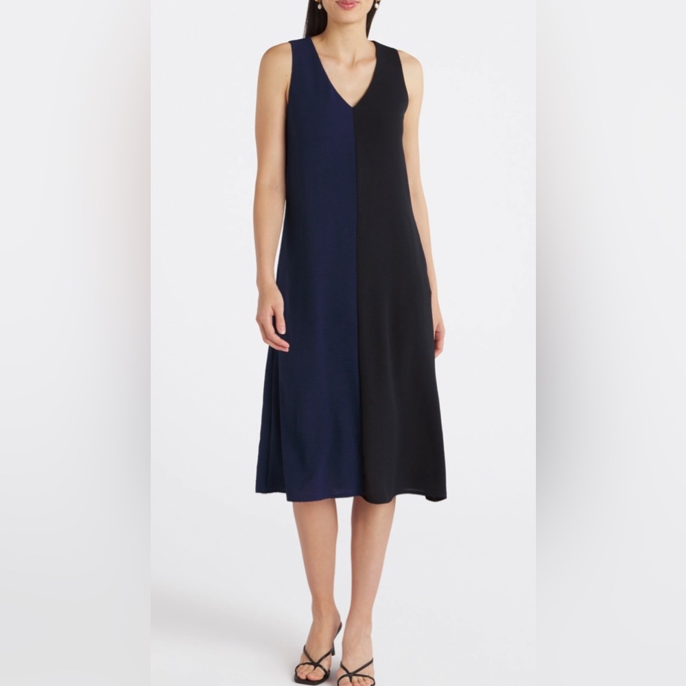Gilli Blue and Black Midi Dress